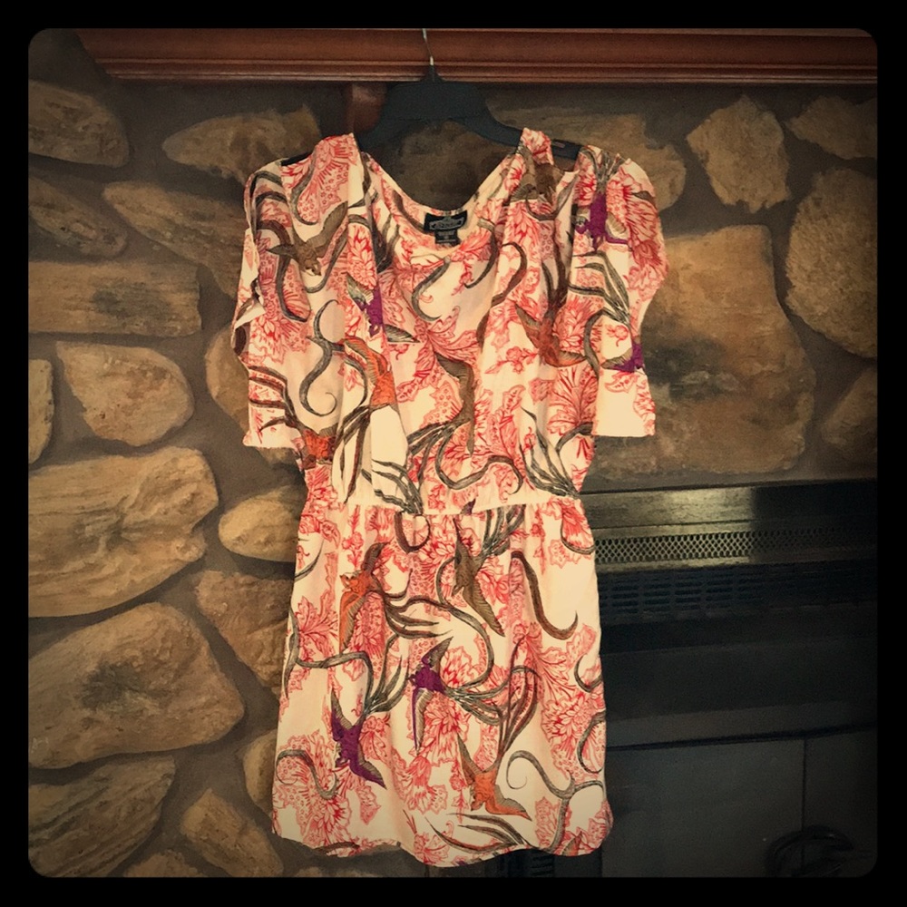 Angie Tunic / Mini Dress Bird Print